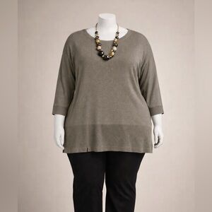 Worthington Women’s Knit Sweater XXL Neutral Taupe Long Sleeve Pullover